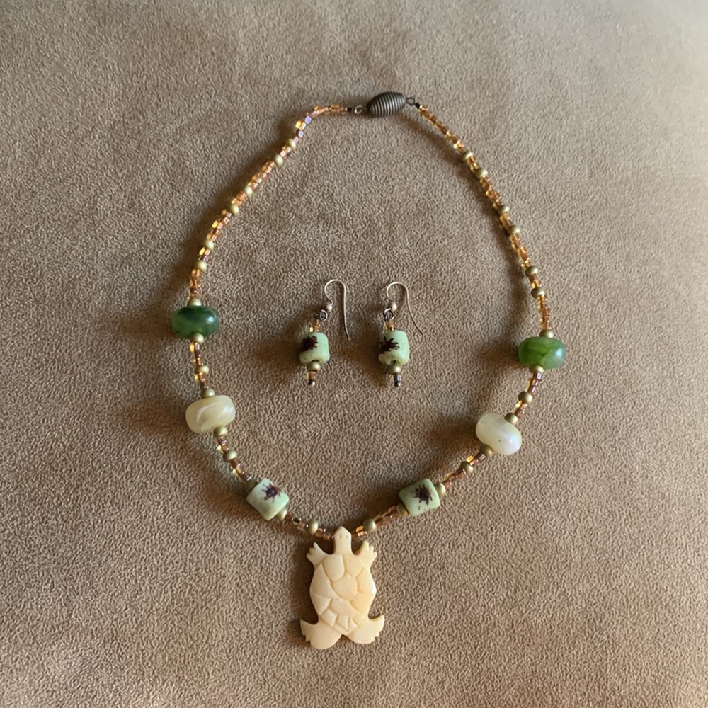 Vintage Handmade Necklace and Earring Set